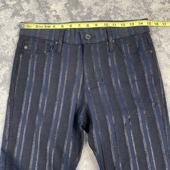 NWT AG Adriano Goldschmied Farrah Skinny Ankle Metallic Stripe Jeans HR 28 - Picture 12 of 15